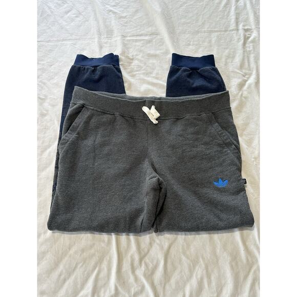 Adidas Originals Grey & Navy Fair Isle Sweatpants – Size L - Picture 1 of 10